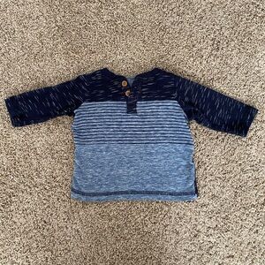 Koala kids baby boy blue henley tshirt tee shirt size 0-3 months